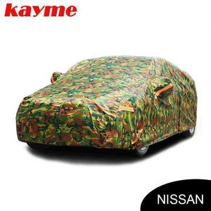 Car Covers Kayme Waterproof Camouflage Car Covers Outdoor Sun Protection Cover For Nissan Tiida XTrail Almera Qashqai Juke Note J220907