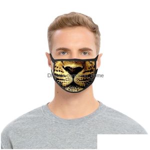 Designer masker tigers leopard djur beast ansikte masker f￥r mode ￥teranv￤ndbar mascarilla meryl anti r￶k andningsskydd lady kid washab dh1h4