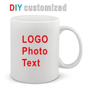 Mugs DIY Customized 350ML 12oz Ceramic Mug Print Picture Po Text Personalized Coffee Milk Cup Creative Present Cute Gift 221122