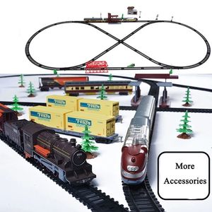 Electric RC Track Train Children s Toys Retro Set Creative Decor Model Party Gifts Christmas 221122