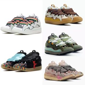 Diseñadores Zapatos casuales Cuero multicolor Curb Piel de becerro Gamuza Malla Raya Suela de goma Algodón elástico Low Top Mule Zapatillas Python Lover Ace Paquete completo Tamaño 35-46