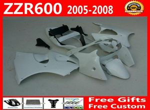 All glossy whtie DIY Fairings kit for Kawasaki ZZR600 ZZR600 ZX600J ninja fairing body kits V53298432