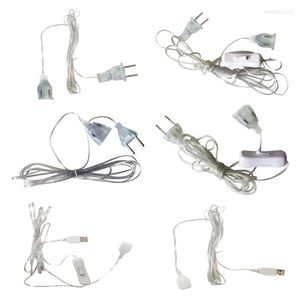 Strings 3m 5m Plug Extender Wire USB/EU/US For LED String Lights Christmas Decor Wedding Party Fairy Curtain Light DIY Navidad 2022