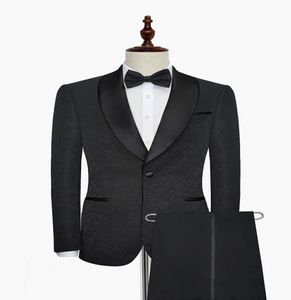 Black Men Wedding Tuxedos Pr￤ge Br￤utigam Tuxedos ausgezeichneter M￤nner Blazer 2 St￼ck Anzug Promdinner Jacke Custom Madejacketpantsti6380715