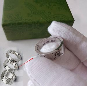 Дизайнерский кольцо любви 925 Серебряное кольцо черепа для мужчин женского любовника Эльф Эльф банад высококачественные качественные пары змеи с коробкой мужчины женщины Сердце Bague G56498