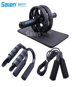 Home workoutapparatuur AB Roller Wheel met knie pad core schuifregelaars pushup bars handgreep en spring touw