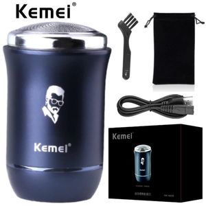 Kemei Hairmmer Trimmer Forest Shaver على الإطلاق السفر للرجال الحاجز الكهربائي حجم الجيب المحمول آلة حلاقة ذكية قابلة للغسل MA09