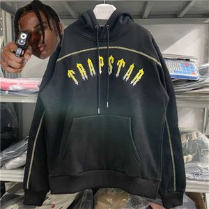 Hoodies 2023fw trapstar londres amarelo gradiente bordado homens mulher pullovers velo com capuz y2211