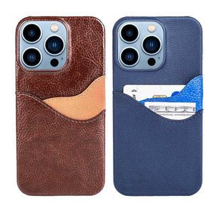 För Apple Cell Phone Cases Mobile Shell Mobile Cover Creative Leather Double-Layer Card Bag