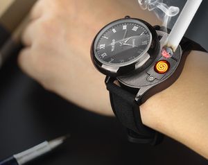 Die neueste 260-mm-Ladefeuerzeug-Armbanduhr aus Metall mit winddichtem Lade-USB bietet eine Vielzahl von Stilen zur Auswahl und unterstützt ein individuelles Logo