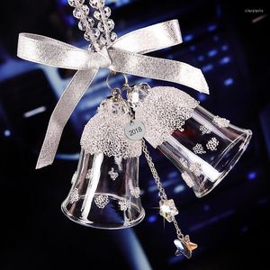 Украшения интерьера автомобиль подвеска Crystal Double Bell Crismas украшения висят украшения украшения очаровывают аксессуары для декора Campanula