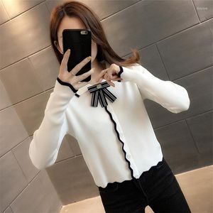 Women's Knits Ladies Brief Paragraph Coat In 2022 During The Spring And Autumn Thin Bowknot Sweater Render Unlined Upper Garment