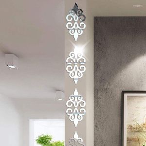 Adesivos de parede 10 pcs 3d espelho quadrado telhas auto-adesivas decalques decalques de decoração de decoração da sala de estar varanda