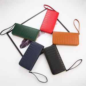 Wallets Women Wallet PU Leather Purse Female Long Crocodile Pattern Pouch Handbag For Coin Card Holders Clutch