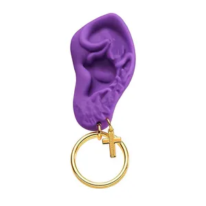 21SS Keychain NYU Cheerleading Ear Silicone Key Ring Tassel Car Bag Keychain Cross Pendant #12