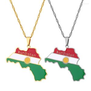 Collane con ciondolo che vendono collana con mappa dell'olio a goccia del Kurdistan Tendenza della moda femminile Famosi gioielli con catena in stile etnico con clavicola