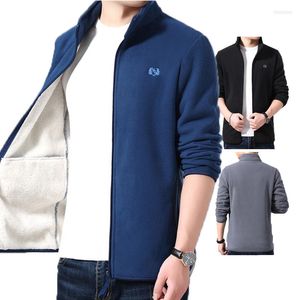 Men's Jackets Windbreaker Medium-Weight Warm Men's Full-Zip Polar Fleece Jacket Sherpa Lined Sweatshirts Man Coat Winter Plus Size XXXXL