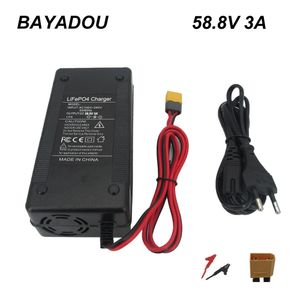 58.8V 3A Li-ion Charger For 48V 51.8V 52V 14S Lithium Scooter Ebike Electric Bike Bicycle Battery Chargers XT60 Connector
