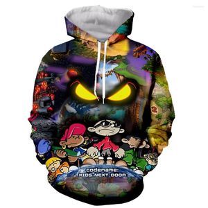 Moletons Masculinos Codename Kids Next Door Engraçado Moda Mangas Compridas Impressão 3D Zíper/Moletons/Moletons/Casacos/Homens/Mulheres