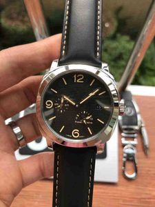 Superclone vs P9001 Automatisk rörelse Men lyxkvalitetsklocka 316L rostfritt stål fodral läderband armbandsur pam gmt power reserve 44m