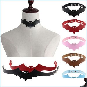 Chokers Harajuku Halloween skórzany naszyjnik choker prosty punk gotycki kołnierz chokers pasek dla kobiet dzieci mody biżuter dhwcr