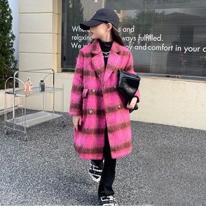 Coat Teens Girl Plaid Winter Thicken Warm Mid length Outerwear for Kids Clothes 8 10 12 13 Years Children Blazer Overcoat 221122
