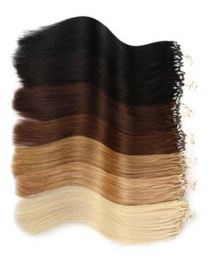 99J Micro Loop Human Hair Extension Micro Ring 05G 100Strands 100 Remy Brazilian Indian Hair 1424inch Factory Direct 10 Colors 2973616