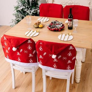 Chair Covers 4pcs Christmas Santa Hat Non-woven Fabrics Dress Up Back For Xmas Decor
