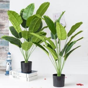 Faux Floral Greenery 18Heads 82cm Artificial Plants Green Red Banana Leaves Home Garden Office Decorate Flower Arrangement Accessories Fake 221122