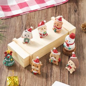 Christmas Decorations Mini Animals Figurine Bear Sheep Deer Ornaments For Xmas Decorative Accessories Navidad Decor
