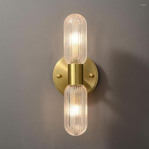 壁のランプ上下にリビングルーム用の明るい金のsconce linourバスルームモーデンバニティライトフィクスチャガラスシェードG9 2
