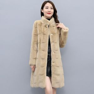 Full Faux Winter WhiM Warm Coat Rouse Moda Plus Size Black Loo Stand Collar Longo Mink sobrecarregando Snow Parka Casacos 221123