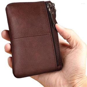 イブニングバッグ小さなコイン財布ミニソフトレザーカードホルダージッパーカジュアルレトロマルチファンクションマネーバッグショート財布