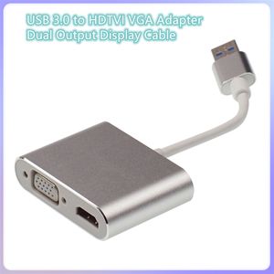 전자 장치 USB를 HDTVI VGA 어댑터 듀얼 출력 디스플레이 멀티 디스플레이 그래픽 컨버터 어댑터 케이블