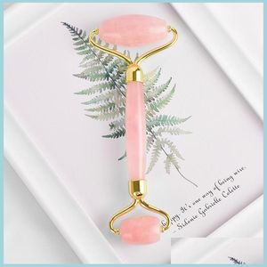 Twarz Massager Factory Bezpośrednia sprzedaż Rose Quartz Roller Masr Real Natural Pink Jade Mas For Face Drop Beern