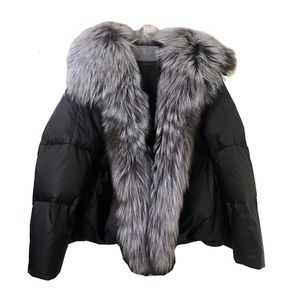 Womens Fur Faux Annsirgra White Duck أسفل سترة شتاء النساء معطفًا طبيعية حقيقية حقيقية سميكة الدفء الخارجية الحجم 221122