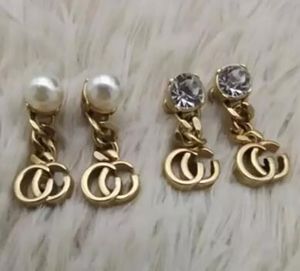 Fashion Pearl Diamond Charm Orecchini aretes per le donne amanti del matrimonio fidanzamento gioielli regalo con scatola NRJ