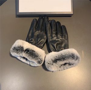 Super Plush Velvet Gloves Rabbit Fur Thick Warm Mittens Women Plus Velvet Glove Cycling Touch Screen Mitten With Box