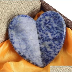 Face Massager Hand Made Heart Shape Gua Sha Board Face Body Care Blue Sodalite Scra Mas Tool Drop Delivery Health Beauty Dhhb1