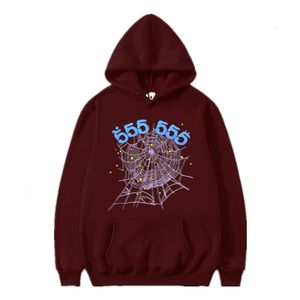 Puff Print Sp5der Young Thug 555555 Angel Hoodie Masculino Feminino estampado Tecido Pesado Suéter Teia de Aranha Pulôver