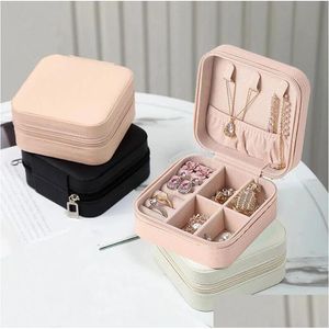 Jewelry Boxes Mini Jewelry Travel Case Portable Jewellery Box Small Storage Organizer Display Boxes For Rings Earrings Necklaces Gif Dhkwu