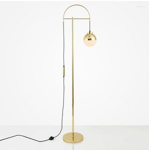 Floor Lamps Modern Led Glass Ball Gold Iron Nordic Bedroom Home Decoration E27 Standing Lamp Lamparas Lighting