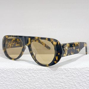 Sierra Designer Sunglasses Peri011f Men Mens Fashion Sun Glases Oval Frame with Golden Palm Tree Logo and Original Box Size 55 18 145