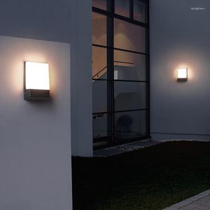 Duvar lambaları LED açık su geçirmez lamba bahçe sundurma bahçe koridoru koridoru günlük aydınlatma dikdörtgen fırçalanmış çörek ip65