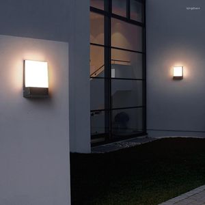 Wandleuchten, LED-Außenleuchte, wasserdicht, für Garten, Veranda, Hof, Gang, Dekoration, tägliche Beleuchtung, rechteckig, gebürstet, Scone, IP65