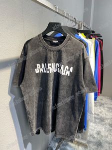 xinxinbuy Men designer Tee t shirt paris Paneled Lettere fuori posto stampa cotone manica corta donna nero bianco grigio XS-2XL