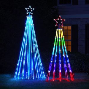 Noel Dekorasyonları Est Led Noel Ağacı Işık Gösterme Dize Şelale Yıldız Işıkları Açık Mekan Çok Molor Lightshow Bahçe Yards Düğün Partisi 221123