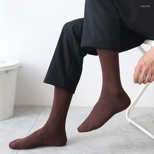 Men's Socks Cotton Calf Business High Tube Versatile Solid Color Long Breathable Calcetines Hombre Deporte