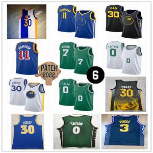 2023 Golden State Stephen 30 Curry City Edition Basketbol Formaları Klay 11 Thompson 3 Poole Draymond 23 Yeşil Dikişli Boston Jayson 0 Tatum Jaylen 7 Kahverengi Üniformalar