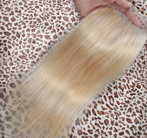 613 Platinum Blonde Closure Silk Prosto Raw Virgin Indian Human Hair Part Swiss Lace Top Closure Kawałek Naturalny blondyn x43045264